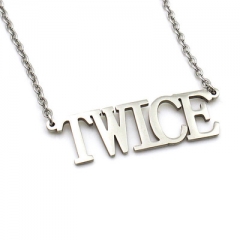 K-POP TWICE Anime Letter Stainless Steel Necklace