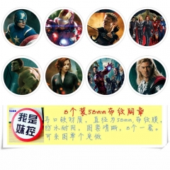 The Avengers Anime Cartoon Brooches And Pins 8pcs/set