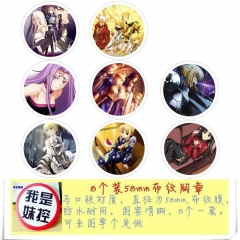 Fate Anime Cartoon Brooches And Pins 8pcs/set
