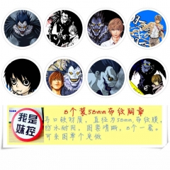 Death Note Movie Cartoon Brooches And Pins 8pcs/set