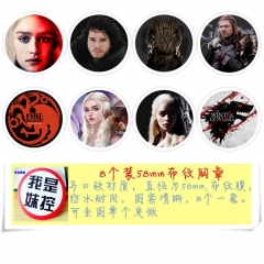 Game of Thrones Anime Cartoon Brooches And Pins 8pcs/set