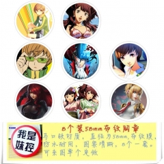 Anime Character Cartoon Brooches And Pins 8pcs/set