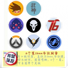 Overwatch Anime Cartoon Brooches And Pins 8pcs/set