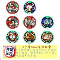 Yo-kai Watch Anime Character Cartoon Brooches And Pins 8pcs/set