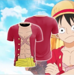 One Piece Cartoon Character 3D Printing Short Sleeve T shirts