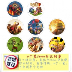 Clash of clans Anime Character Cartoon Brooches And Pins 8pcs/set