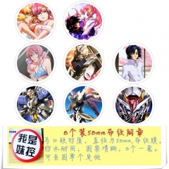 Gundam Anime Character Cartoon Brooches And Pins 8pcs/set
