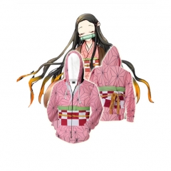Demon Slayer: Kimetsu no Yaiba For Adult Kamado Nezuko Character Cosplay 3D Printing Anime Zipper Hoodie