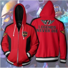 League of Legends Full Color Zipper Hooded Patch Pocket Coat Hoodie