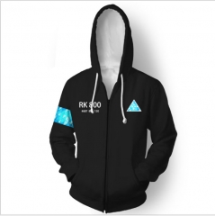 Detroit Become Human Game Zipper Casual Printing Hooded Hoodie