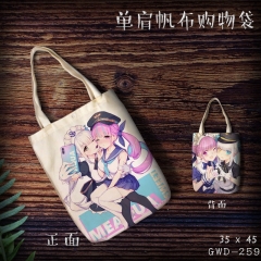 Kono Subarashii Sekai ni Shukufuku wo! Aqua Custom Design Cartoon Cosplay Canvas Anime Casual Single Shoulder Shopping Bag