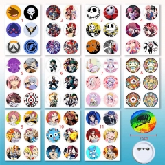 11 Designs Cartoon Character Anime Brooches And Pins 6pcs/set