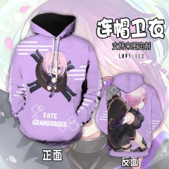 Fate Grand Order Cartoon Color Printing Patch Pocket Hooded Anime Hoodie