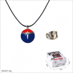 Marvel's The Avengers Movie Cosplay Collection Alloy Anime Necklace and Ring Set