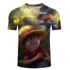   One Piece Anime 3D Print Casual Short Sleeve T Shirt