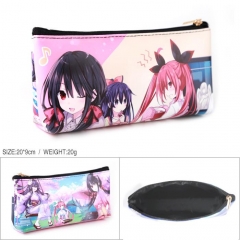 Date A Live PU Leather Student Anime Pencil Bag Storage Cosmetic Bag