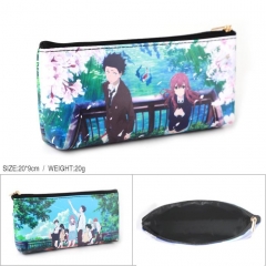 The Shape Of Voice/A Silent Voice Cartoon PU Leather Student Anime Pencil Bag Storage Cosmetic Bag