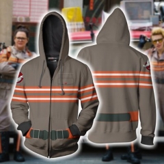 Ghost Busters Cosplay For Adult 3D Printing Anime Hooded Zipper Hoodie