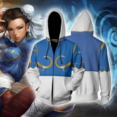 Street Fighter Game Cosplay For Adult 3D Printing Anime Hooded Zipper Hoodie