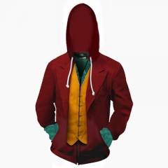 Joker Cosplay For Adult 3D Printing Anime Hooded Zipper Hoodie