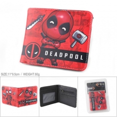 Deadpool Cartoon Pattern Cosplay PU Folding Purse Anime Wallet
