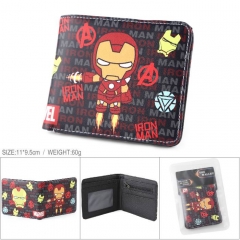 Marvel's The Avengers Iron Man Cartoon Pattern Cosplay PU Folding Purse Anime Wallet