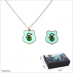 Harry Potter Movie Pattern Cartoon Cosplay Anime Alloy Necklace and Brooch Set