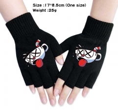 Cuphead Anime Half Finger Gloves Winter Gloves