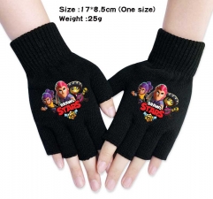 Brawl Stars Anime Half Finger Gloves Winter Gloves