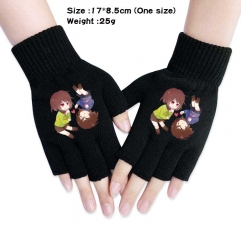 Undertale Anime Half Finger Gloves Winter Gloves