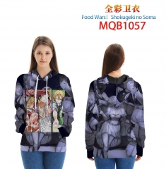 Food Wars! Shokugeki No Soma Cartoon Color Printing Patch Pocket Hooded Anime Hoodie