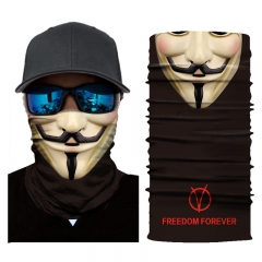 V for Vendetta Colorful Multifunctional Decorative 3D Unisex Sport Mask Hairband Scarf