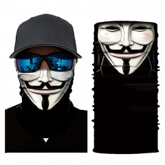 V for Vendetta Colorful Multifunctional Decorative 3D Unisex Sport Mask Hairband Scarf