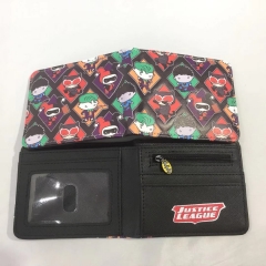 DC Justice League Movie Cosplay Colorful Short Folding Purse PU Anime Wallet