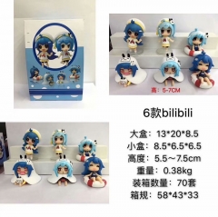 Bilibili Cartoon Cosplay Anime Figure Collection Model Toy (6pcs/set)