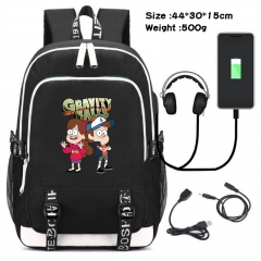 Gravity Falls Anime Cosplay Cartoon Colorful USB Charging Backpack Bag