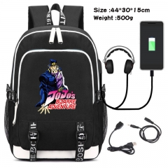 JoJo's Bizarre Adventure Anime Cosplay Cartoon Colorful USB Charging Backpack Bag