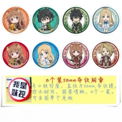 The Rising of The Shield Hero/Tate no Yuusha no Nariagari (8pcs/set) Cartoon 58MM Anime Brooches Decorative Pins