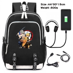 Demon Slayer: Kimetsu no Yaiba Anime Cosplay Cartoon Colorful USB Charging Backpack Bag