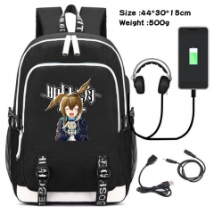 Arknights Anime Cosplay Cartoon Colorful USB Charging Backpack Bag
