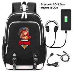 Brawl Stars  Anime Cosplay Cartoon Colorful USB Charging Backpack Bag