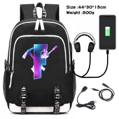 Fortnite Anime Cosplay Cartoon Colorful USB Charging Backpack Bag