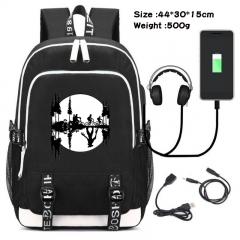 Stranger Things Anime Cosplay Cartoon Colorful USB Charging Backpack Bag