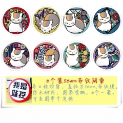 Natsume Yuujinchou Cartoon Anime Brooches Decorative Pins 58MM (8pcs/set)