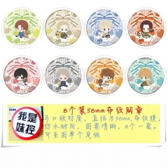 Axis Powers Hetalia Cartoon Anime Brooches Decorative Pins 58MM (8pcs/set)