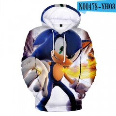 Sonic  Anime 3D Print Casual Hooded Hoodie For Kids And Adult