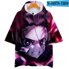 Demon Slayer: Kimetsu no Yaiba Anime 3D Print Casual Short Sleeve T Shirt Hooded Hoodie
