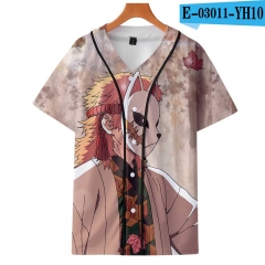 Demon Slayer: Kimetsu no Yaiba Anime 3D Print Casual Baseball Short Sleeve T Shirt