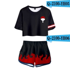 Naruto Series Anime3D Printed Short T shirt and Pants ( Set)