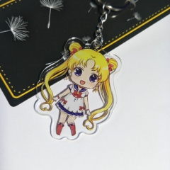 Pretty Soldier Sailor Moon Cartoon Keychain Kawaii Acrylic PVC Keyring